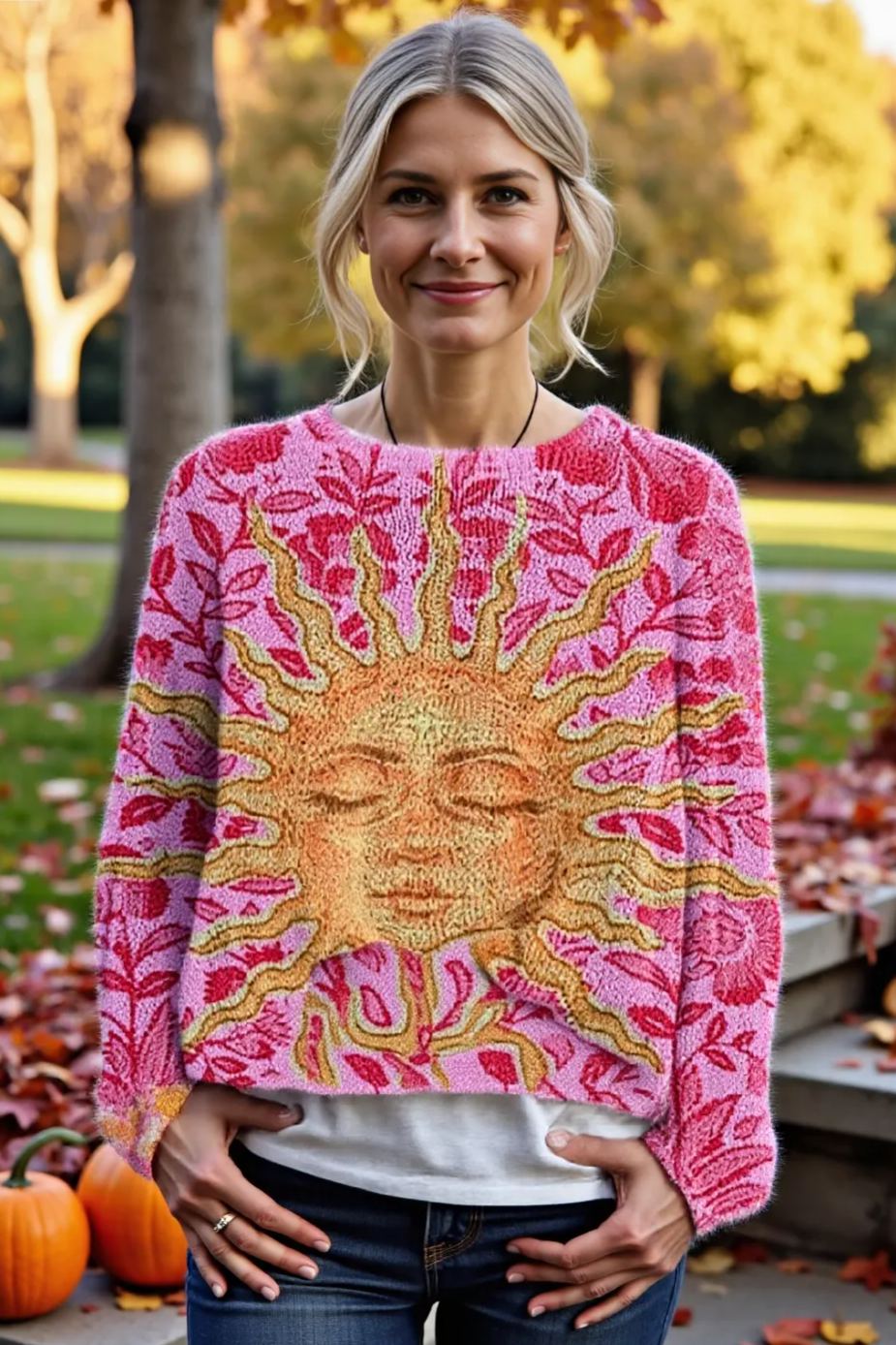 Women's Fashionable prints casual crew neck sweatshirt