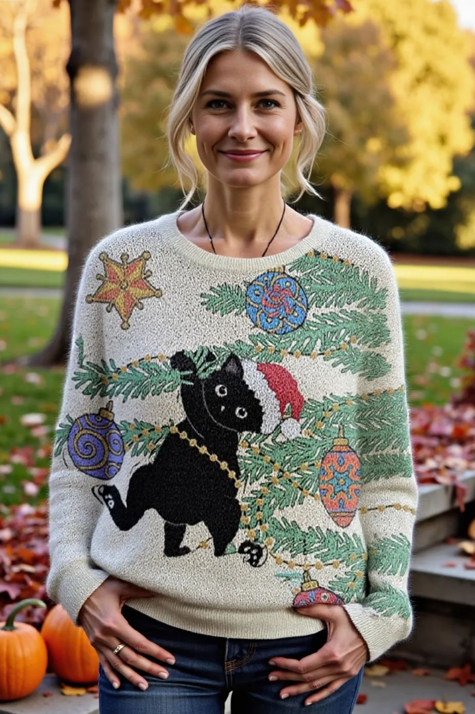 Women's Fashionable prints casual crew neck sweatshirt