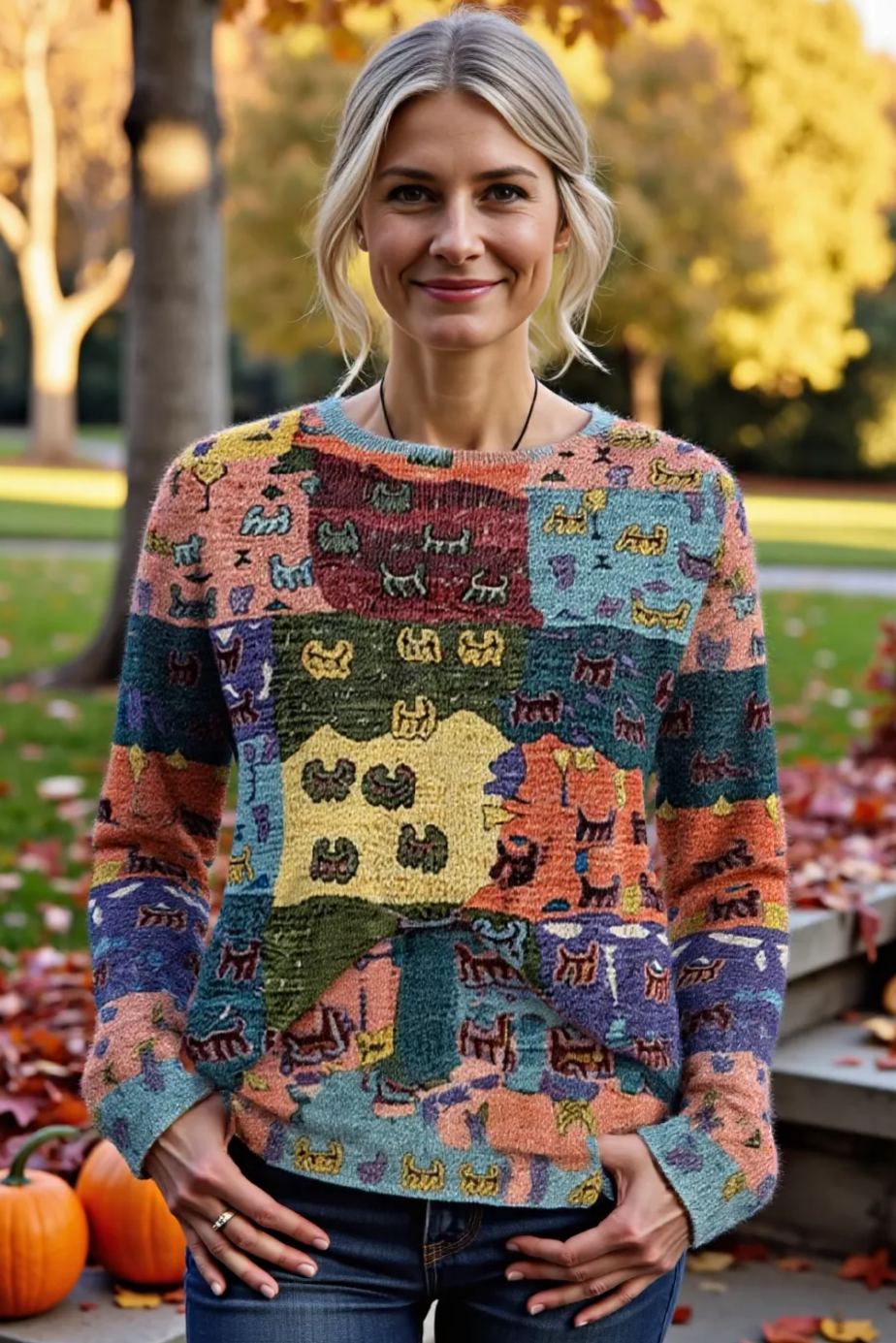 Women's Fashionable prints casual crew neck sweatshirt