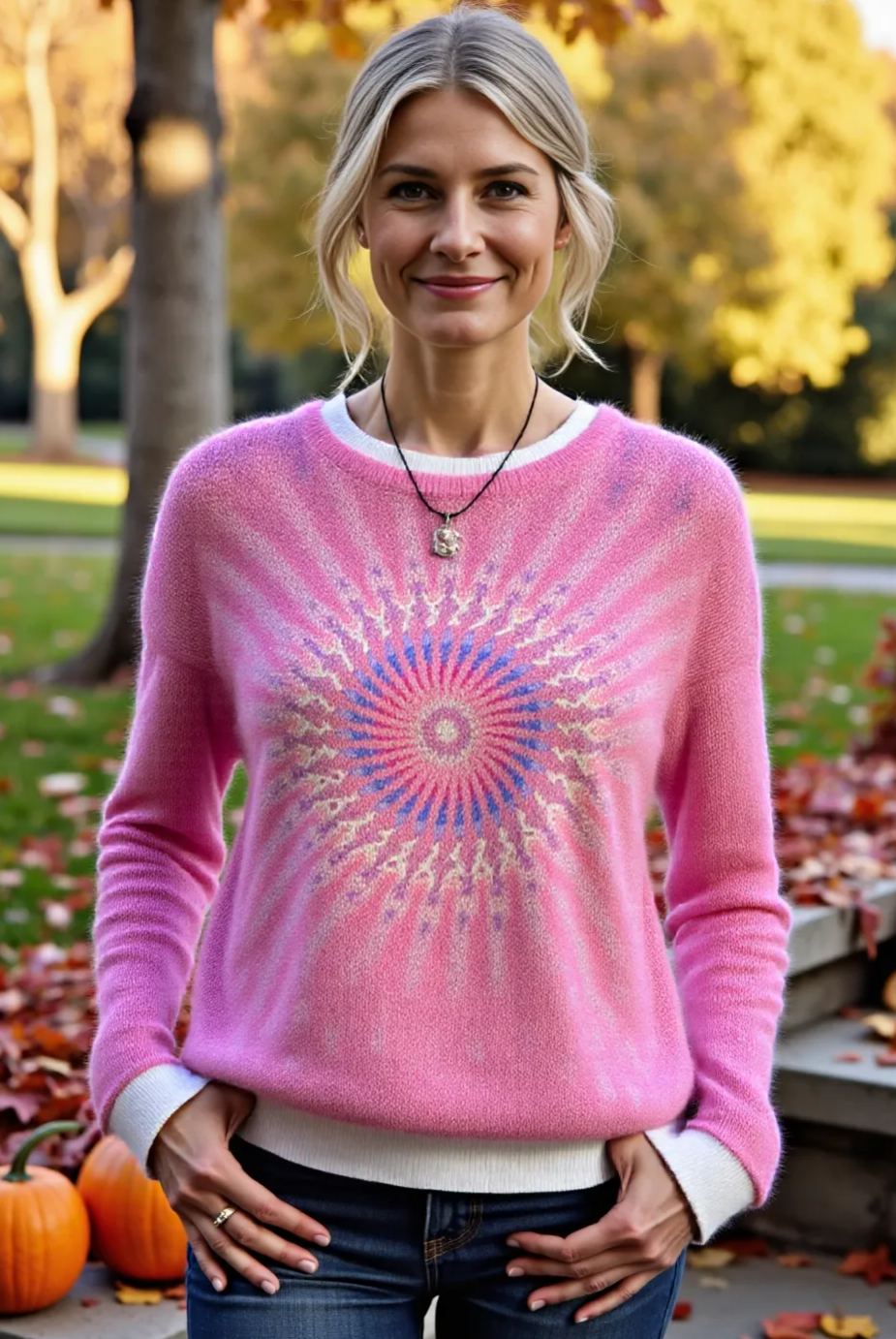 Women's Fashionable prints casual crew neck sweatshirt