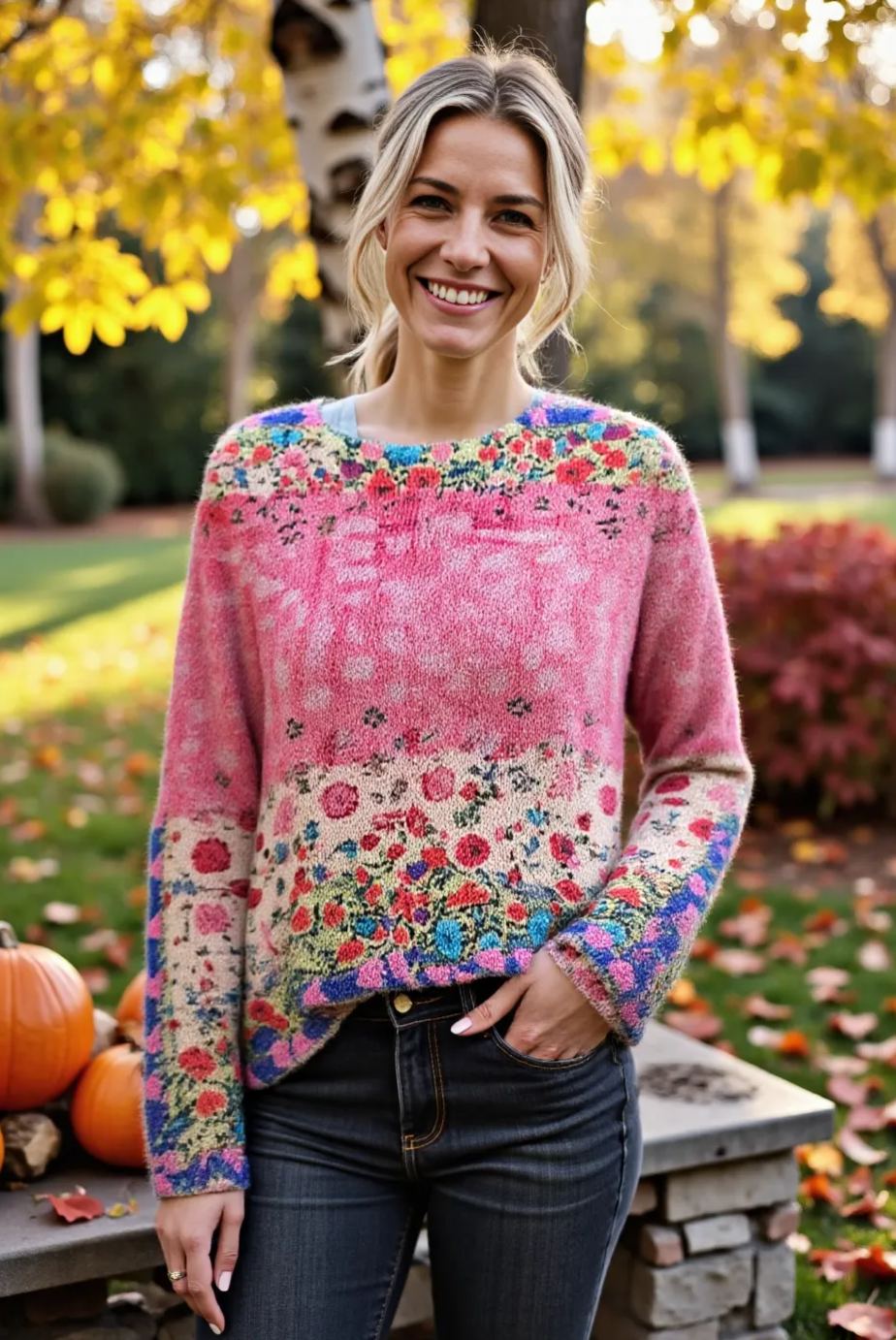 Women's Fashionable prints casual crew neck sweatshirt