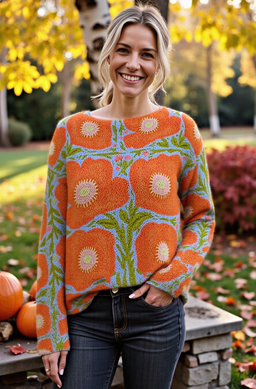 Women's Fashionable prints casual crew neck sweatshirt