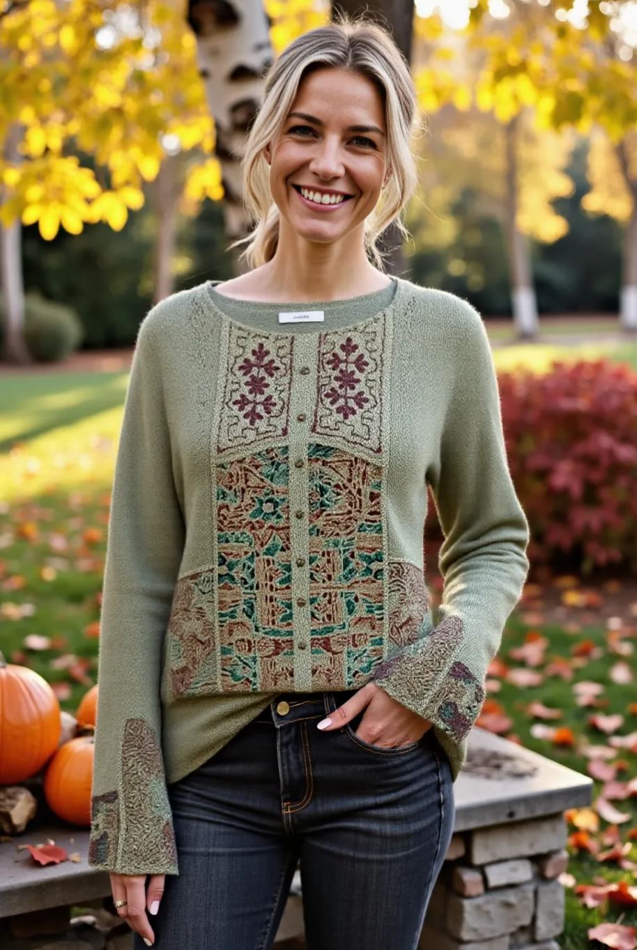 Women's Fashionable prints casual crew neck sweatshirt