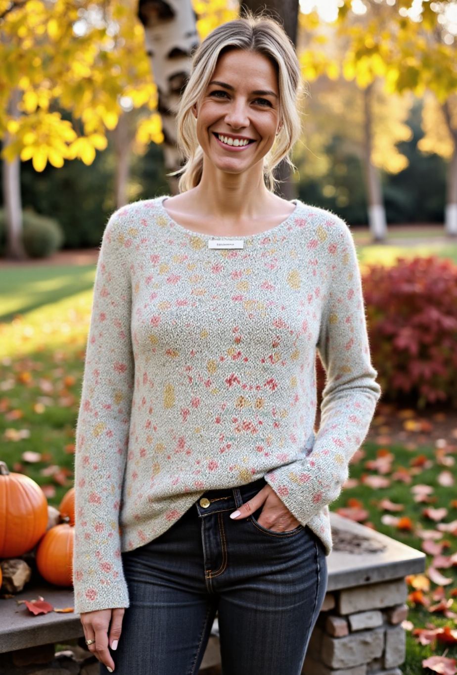 Women's Fashionable prints casual crew neck sweatshirt