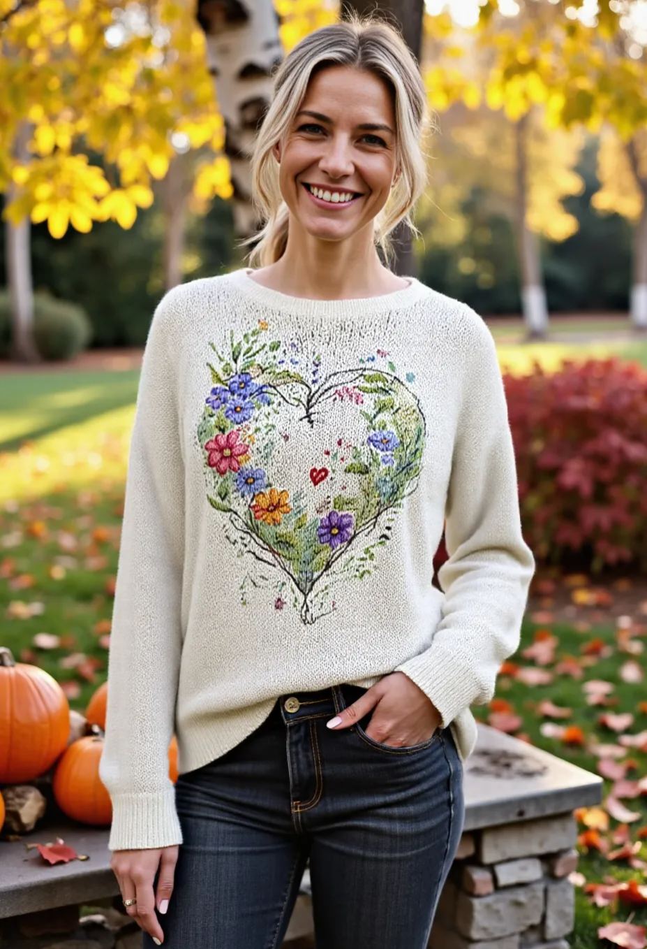 Women's Fashionable prints casual crew neck sweatshirt