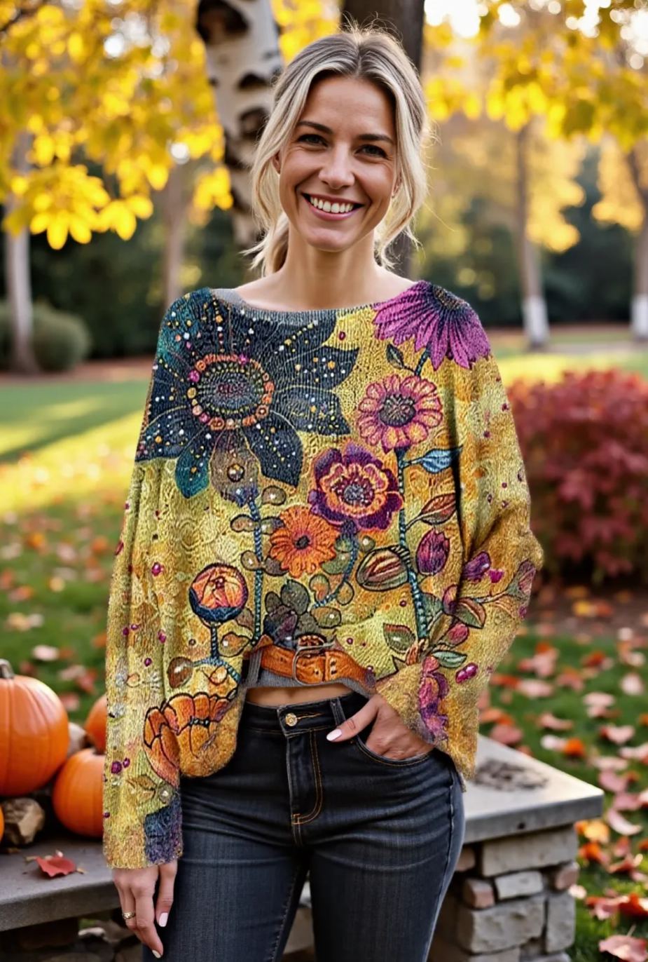 Women's Fashionable prints casual crew neck sweatshirt