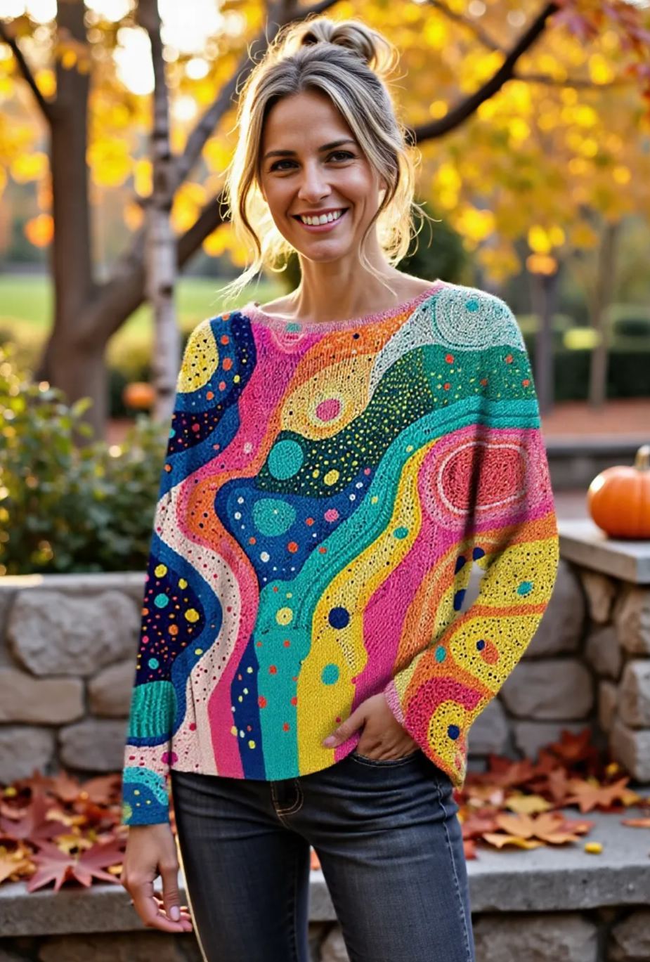 Women's Fashionable prints casual crew neck sweatshirt