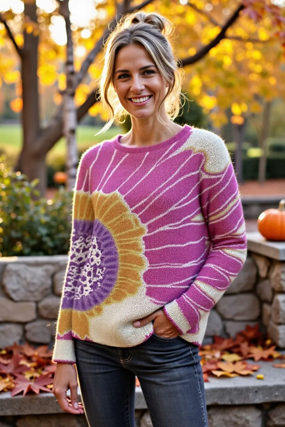 Women's Fashionable prints casual crew neck sweatshirt