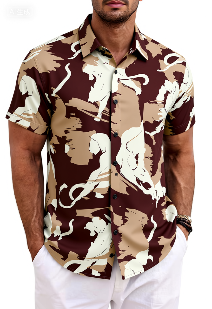 Cheetah Silhouette Cotton Shirt