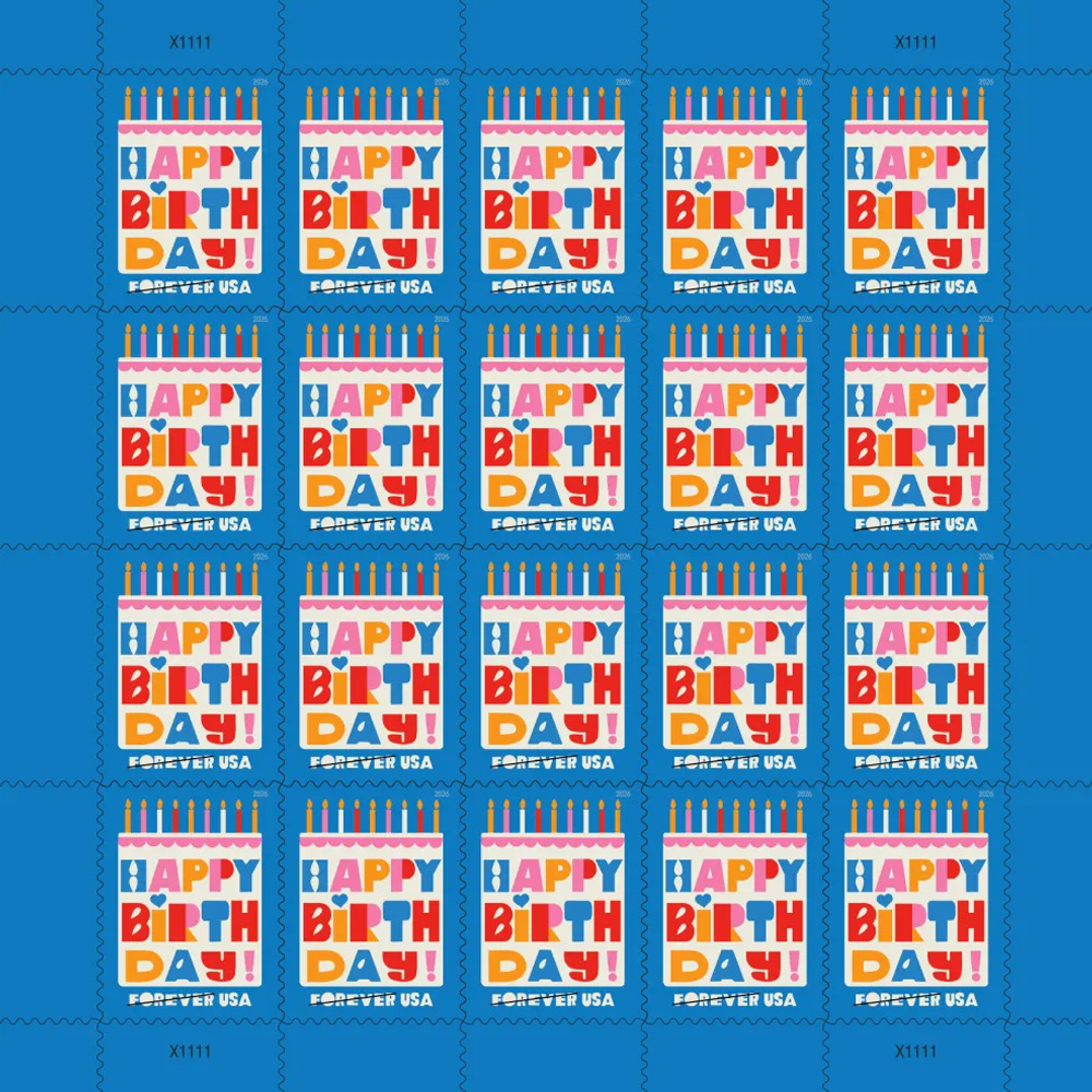 2026 Happy Birthday Stamps Forever First Class Postage Stamps