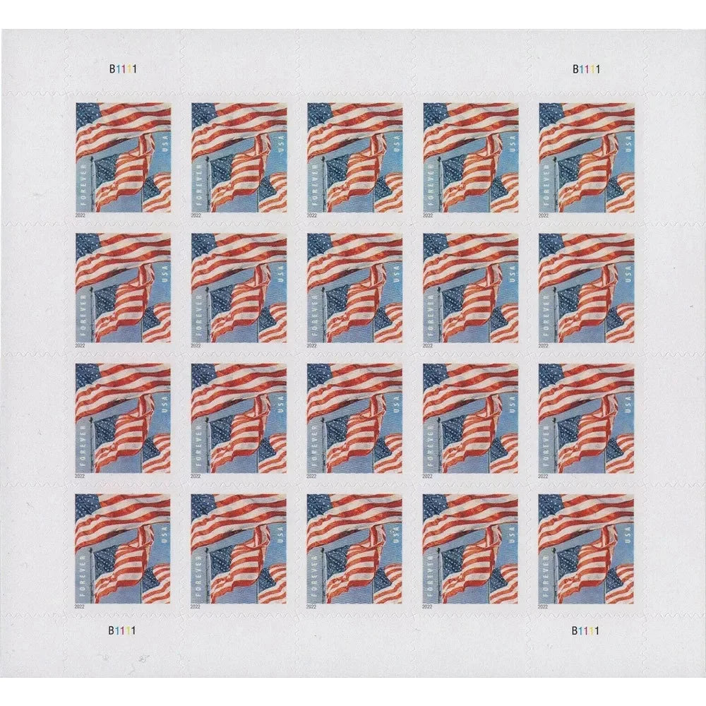 2022 US Flags Forever First Class Postage Stamps