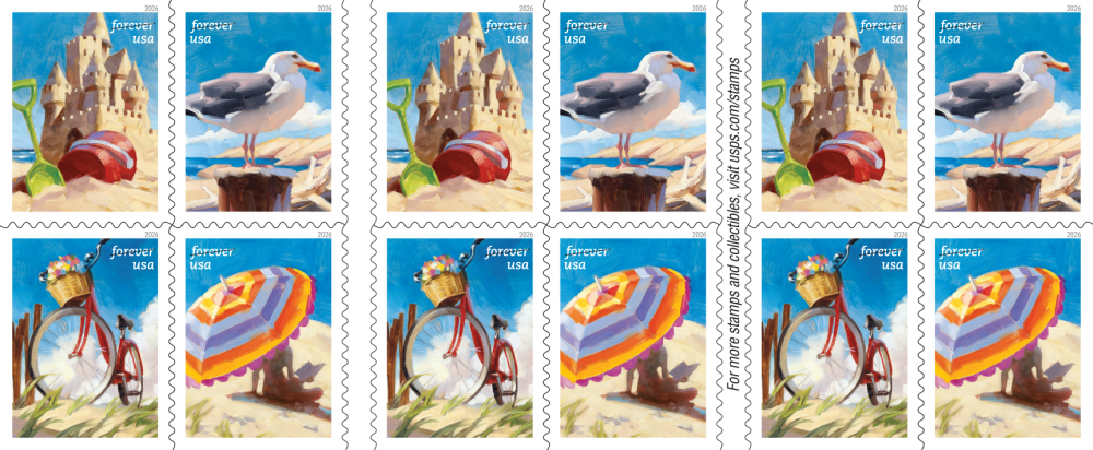 2026 A Day at the Beach Forever First Class Postage Stamps