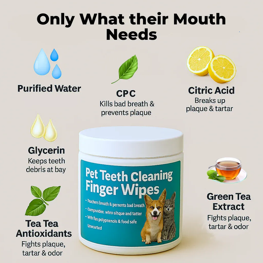 Natural Pet Dental Finger Wipes