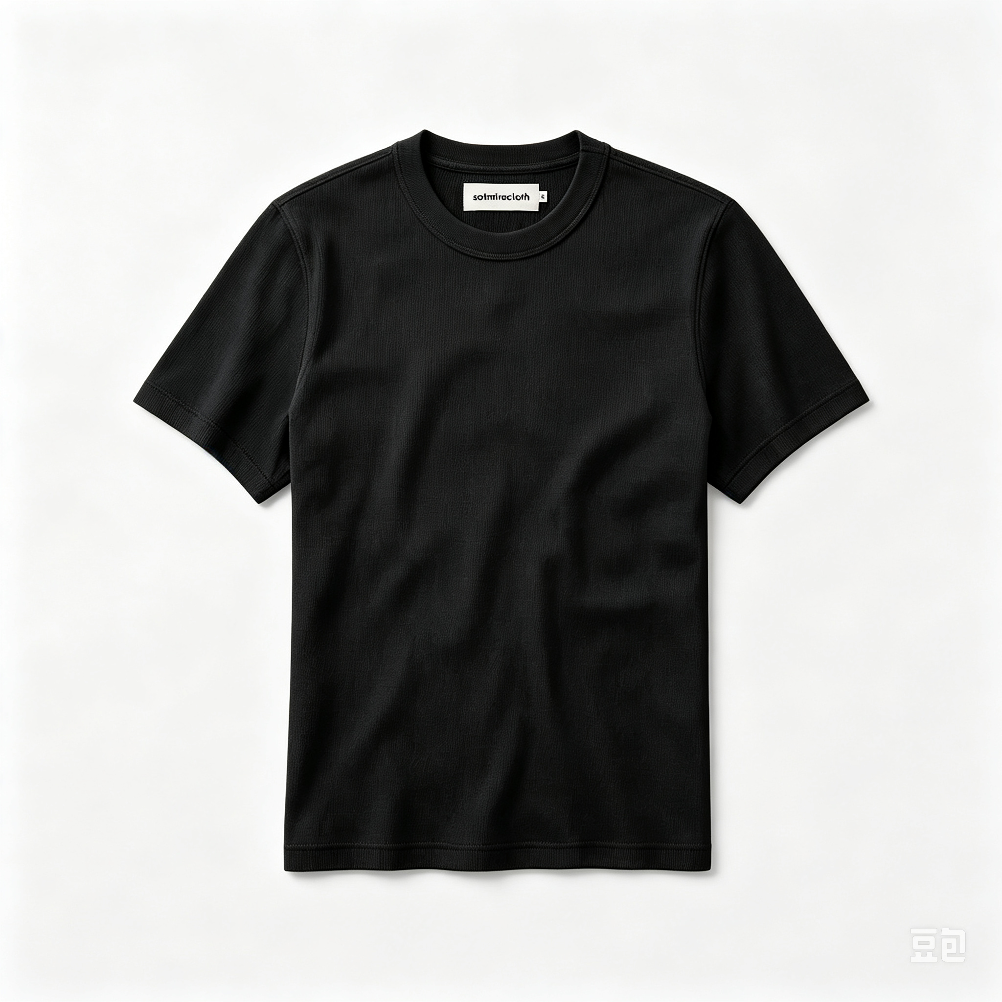Organic Cotton Short-Sleeve Crew-Neck Shirt with Waffle Weave