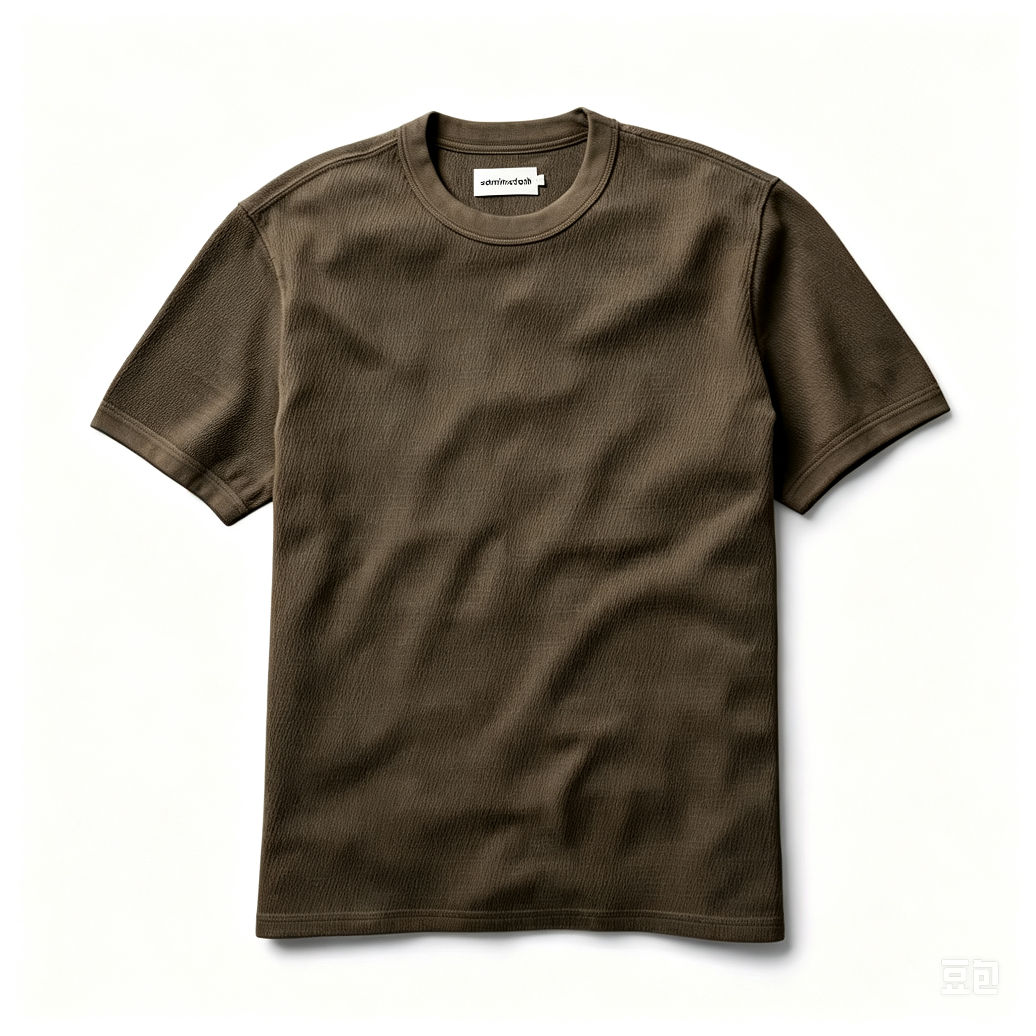 Organic Cotton Short-Sleeve Crew-Neck Shirt with Waffle Weave