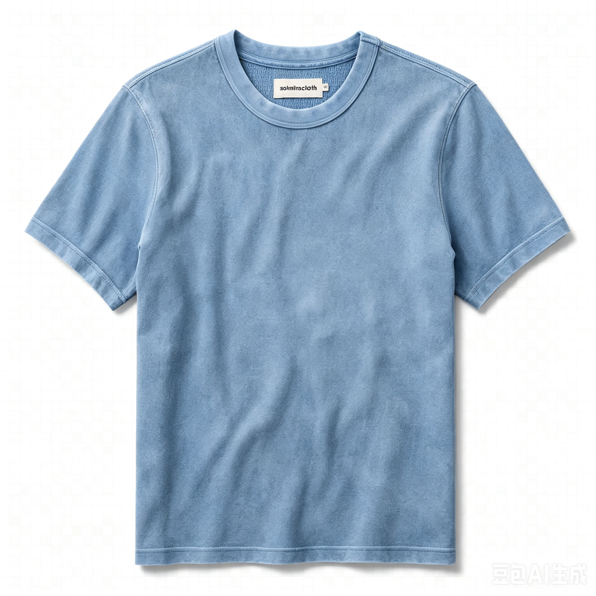 Organic Cotton Short-Sleeve Crew-Neck Shirt with Waffle Weave