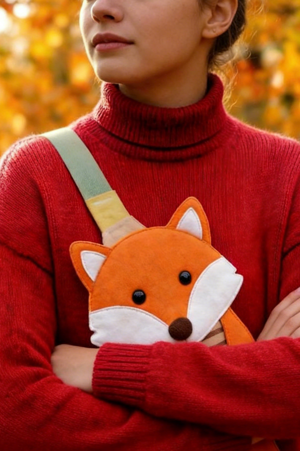 Forest Running Messenger Bag-Striped Fox