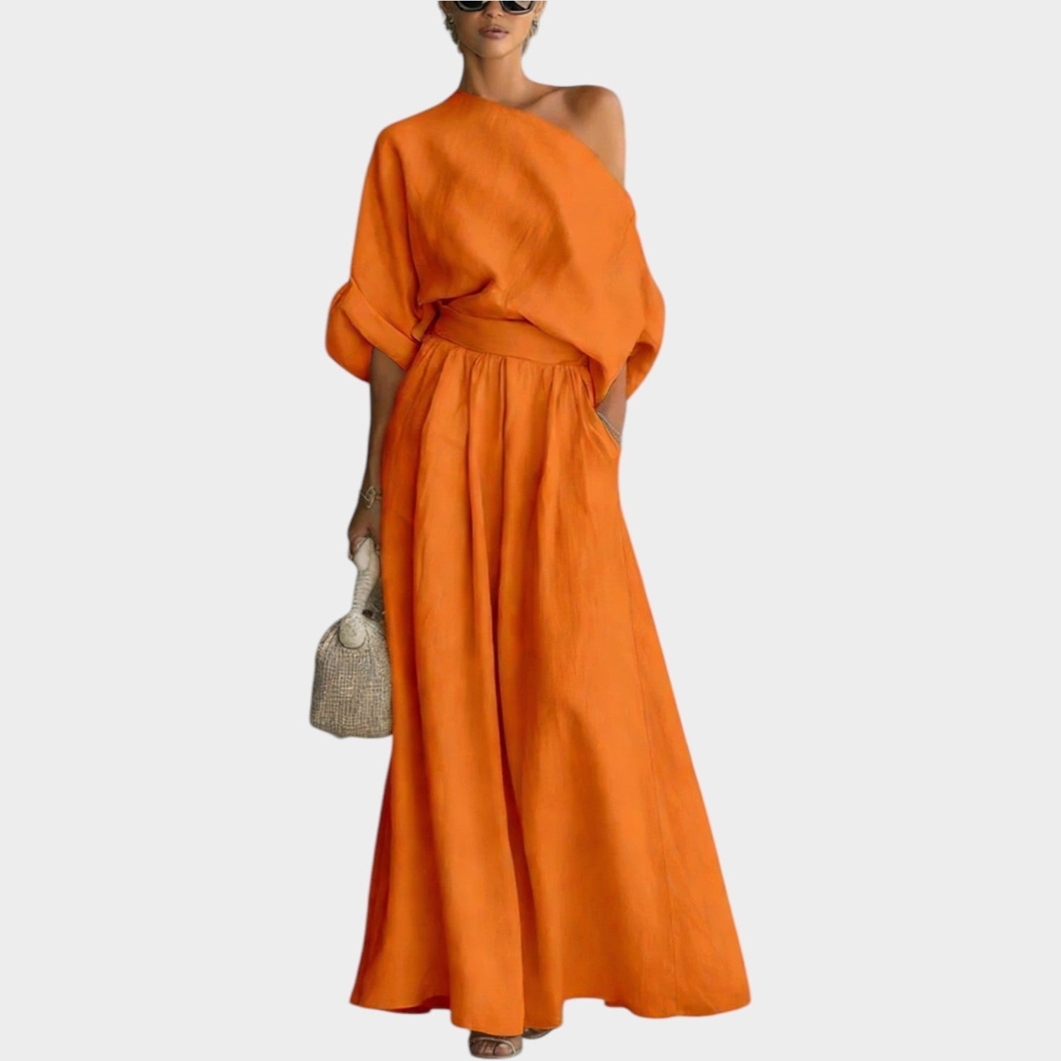 One-Shoulder Two-Piece Set