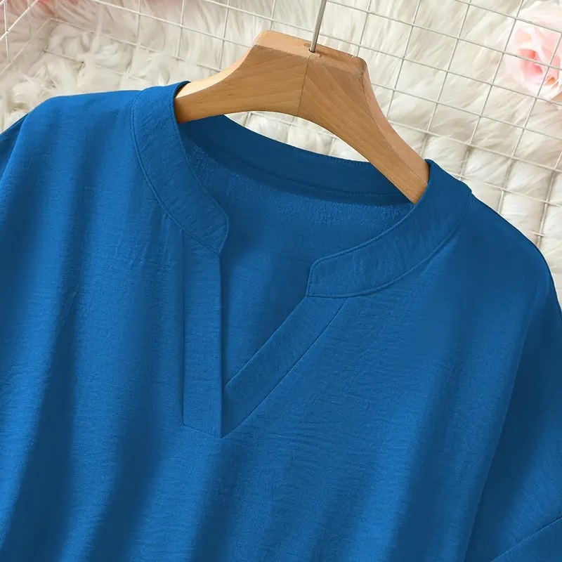 👕Stylish top in plain fabric with short sleeves