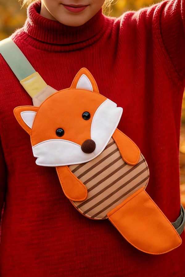 Forest Running Messenger Bag-Striped Fox