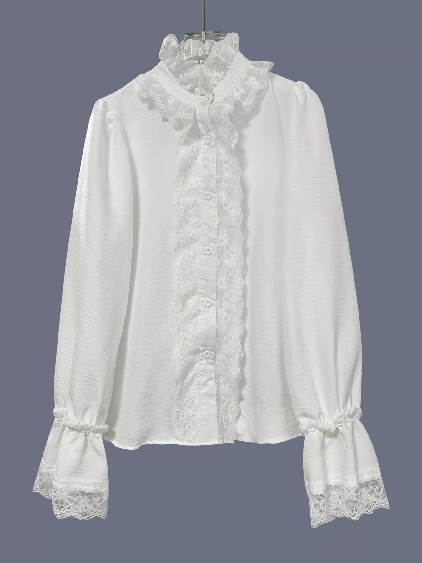 Lace Trim Button Up Shirt