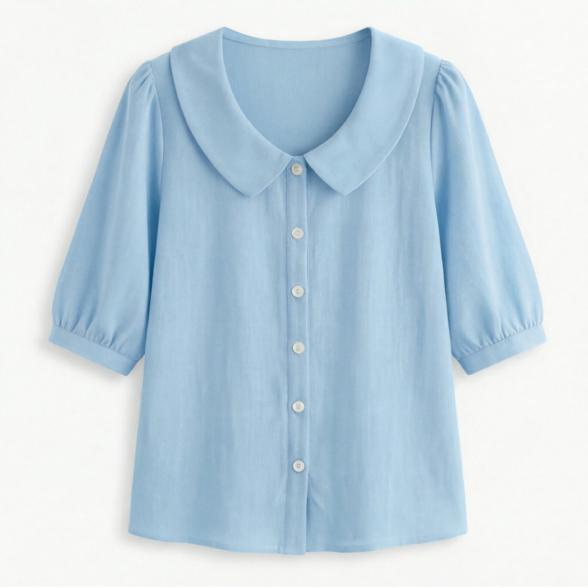 Retro Peter Pan Collar Button Up Blouse