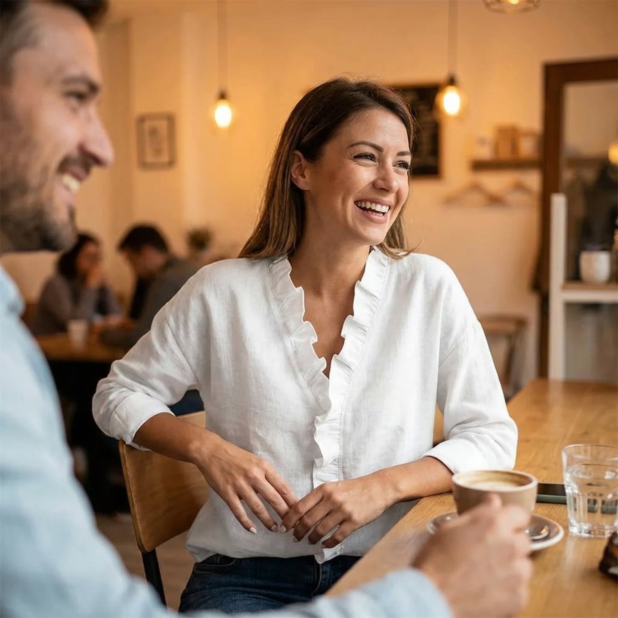 Soft Ruffle V-Neck Long Sleeve Blouse