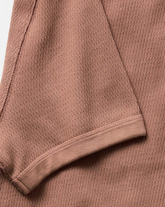 Organic Cotton Short-Sleeve Crew-Neck Shirt with Waffle Weave