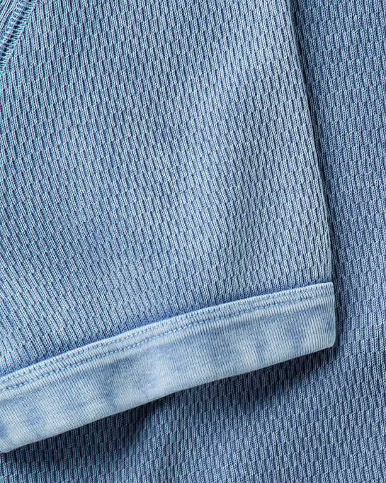 Organic Cotton Short-Sleeve Crew-Neck Shirt with Waffle Weave
