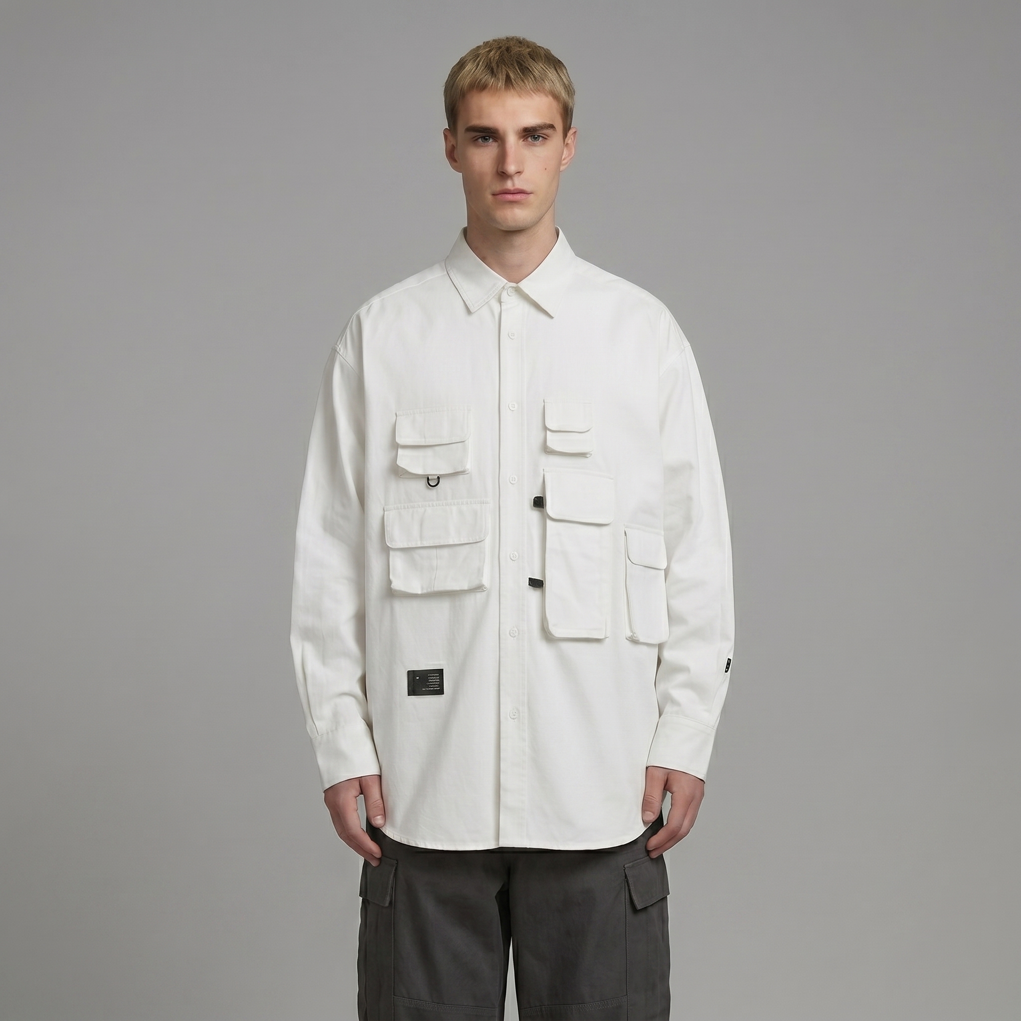 Men's Work Shirt - Utility Pocket Shirt with Relaxed Fit