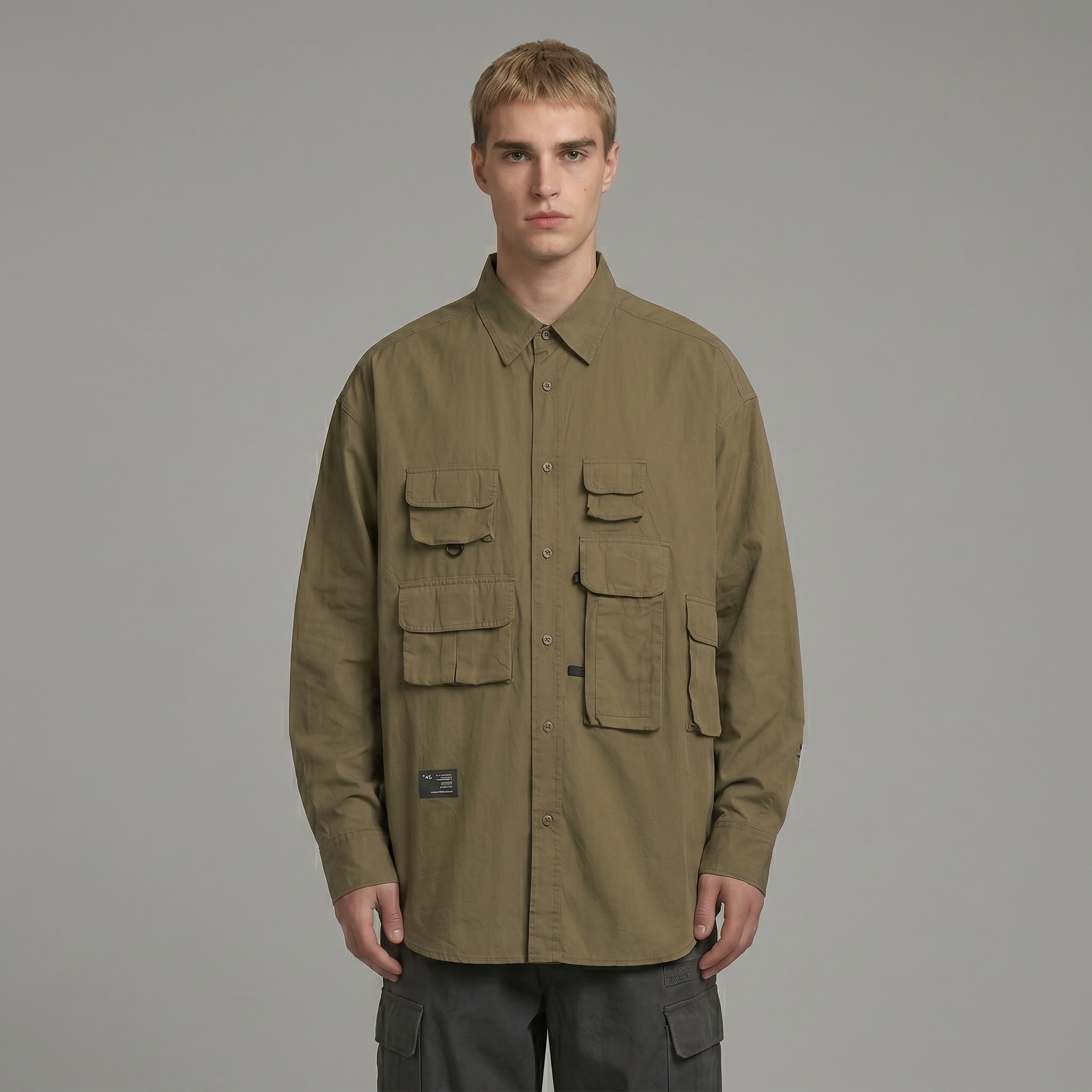 Men's Work Shirt - Utility Pocket Shirt with Relaxed Fit