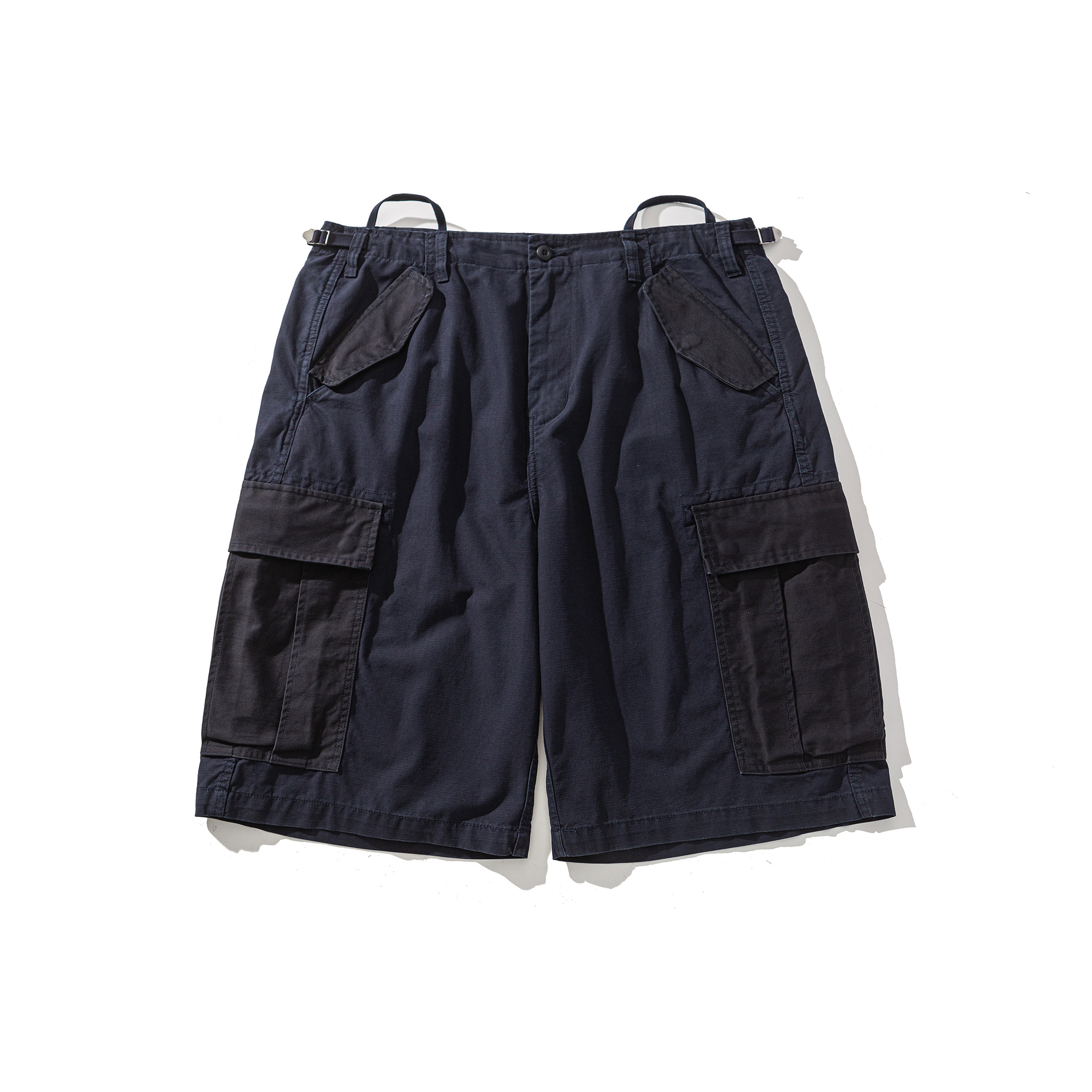 Men's Color-Block Cargo Pen Pocket Casual Shorts - Relaxed Fit Cotton