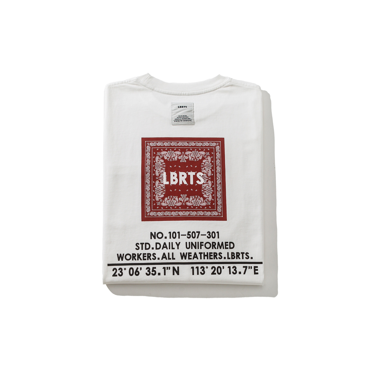 Men's Paisley Print Long Sleeve Tee - 310gsm Heavyweight Crewneck | Liberaturs