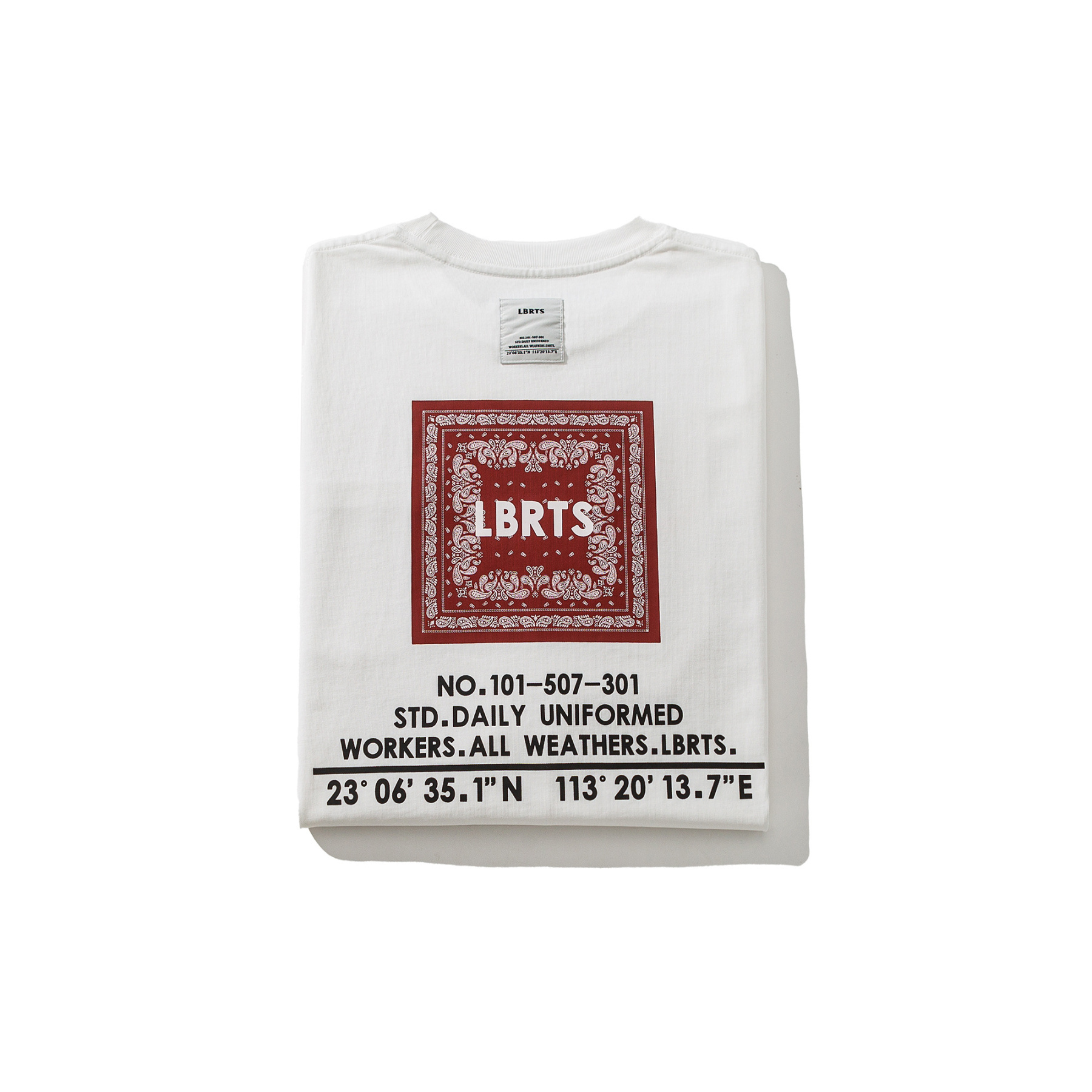 Men's Paisley Print Long Sleeve Tee - 310gsm Heavyweight Crewneck | Liberaturs