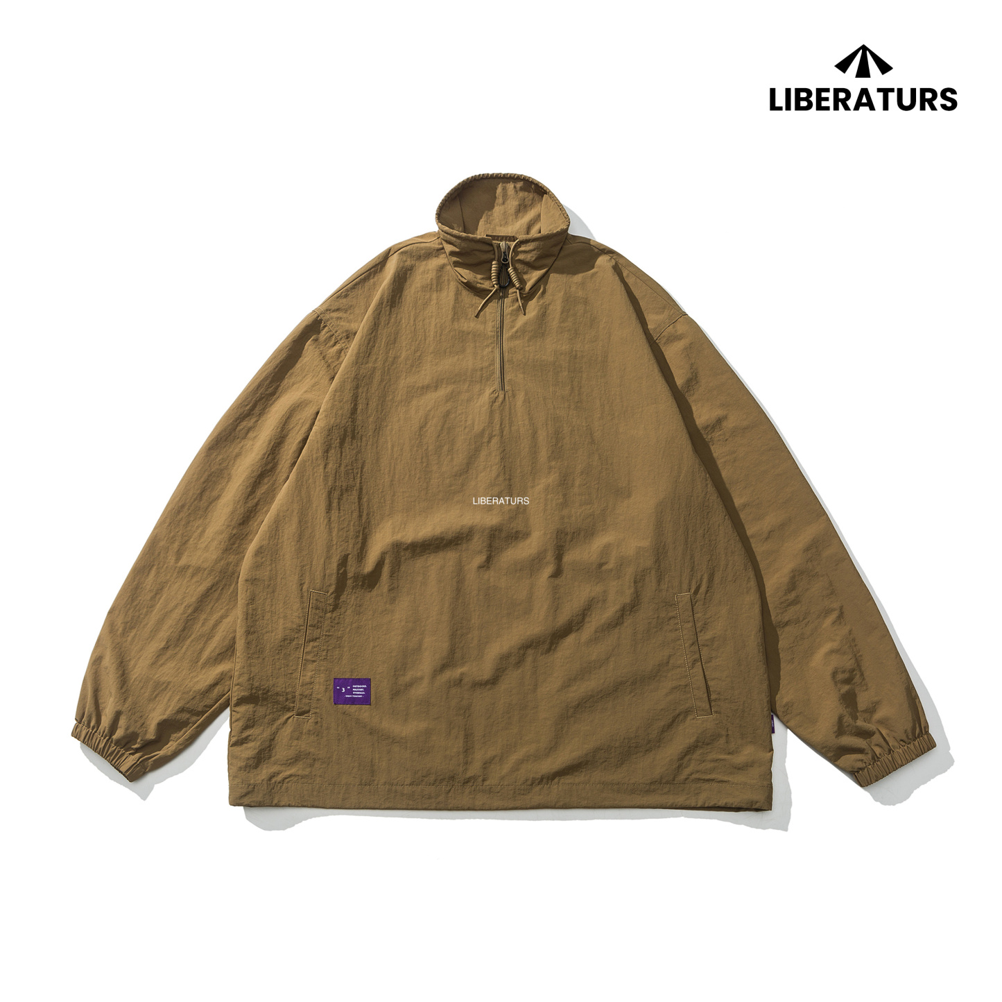Men's Pullover Anorak - 90s Inspired Lightweight Wind Shell -Liberaturs