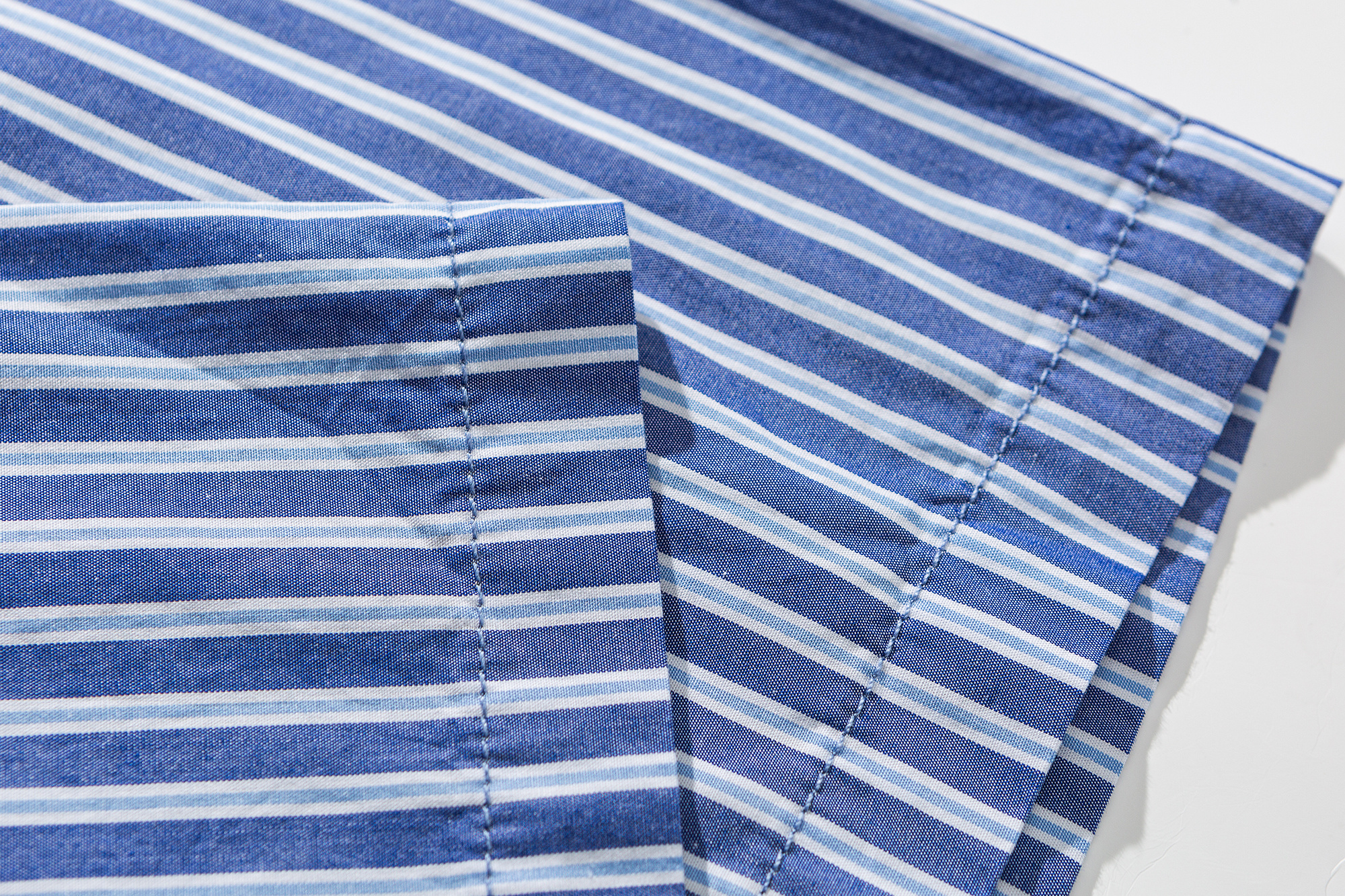 Men's Ocean Blue Stripe Short Sleeve Shirt - Relaxed Fit 