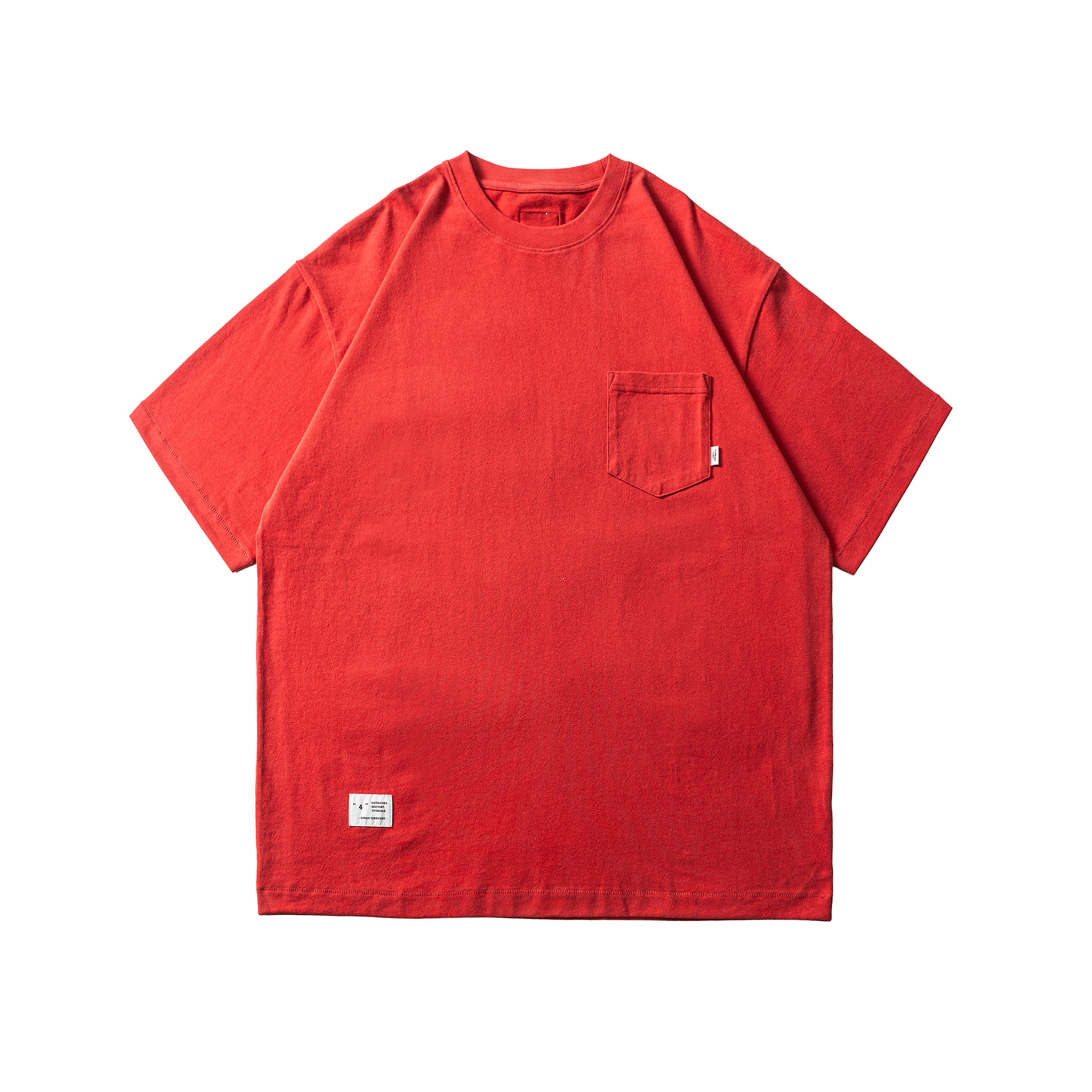 Men's Solid Crewneck Pocket T-shirt - Mid-Weight Cotton