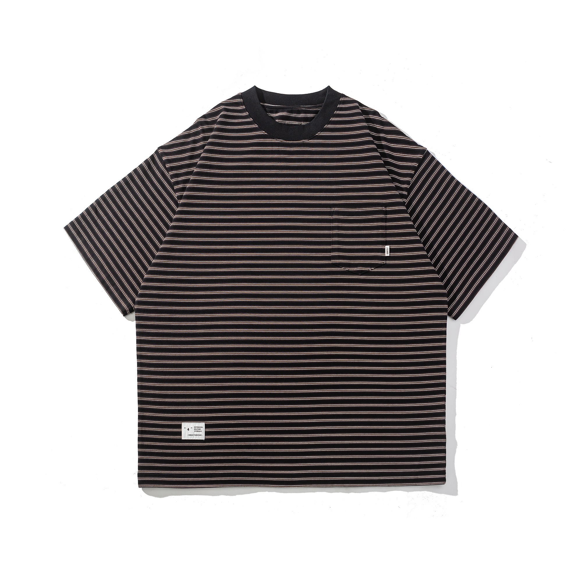 Men's Striped Crewneck T-shirt - Heavyweight Cotton