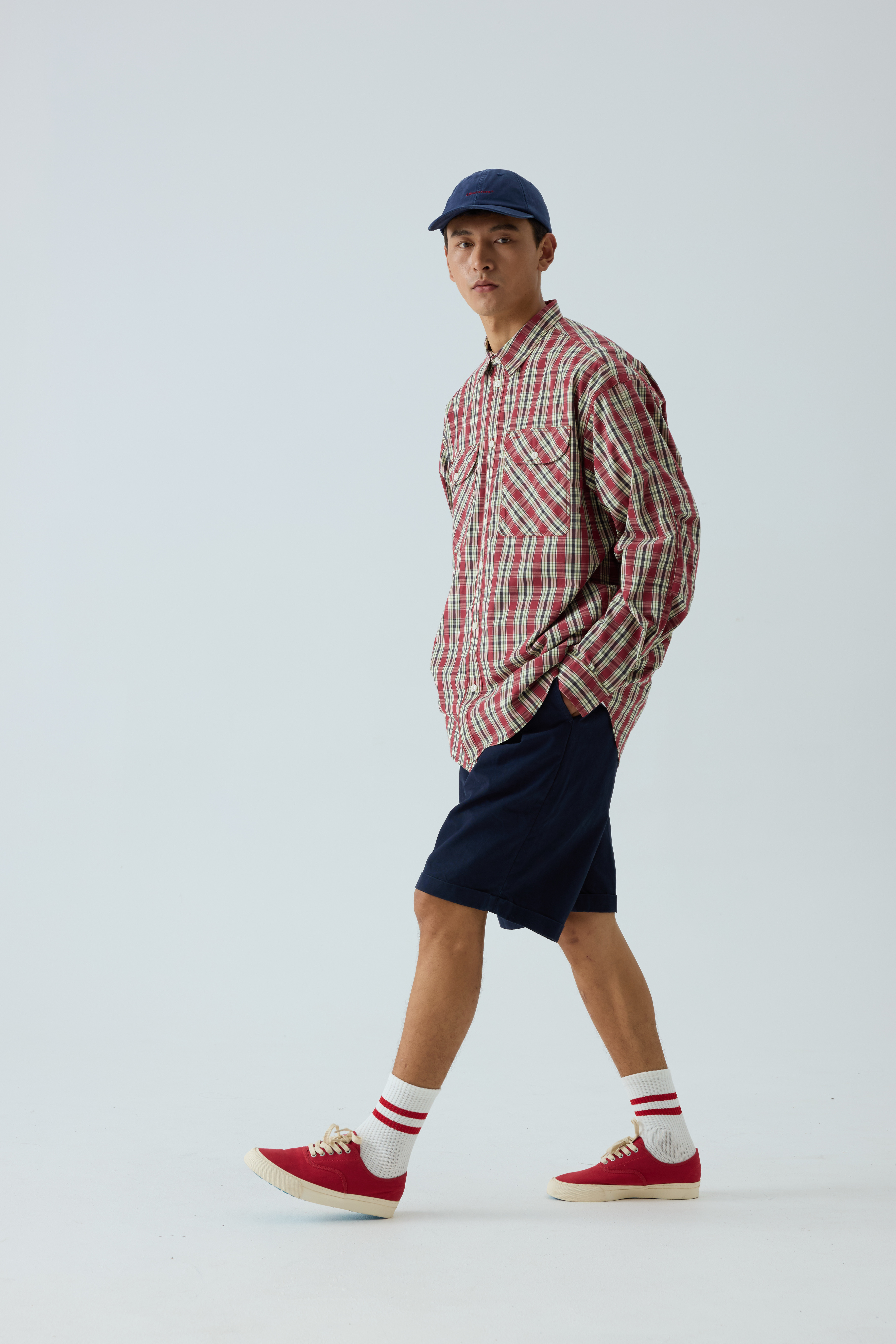 Men's Vintage Red Plaid Shirt - Brushed Cotton Flannel Shirt -Liberaturs