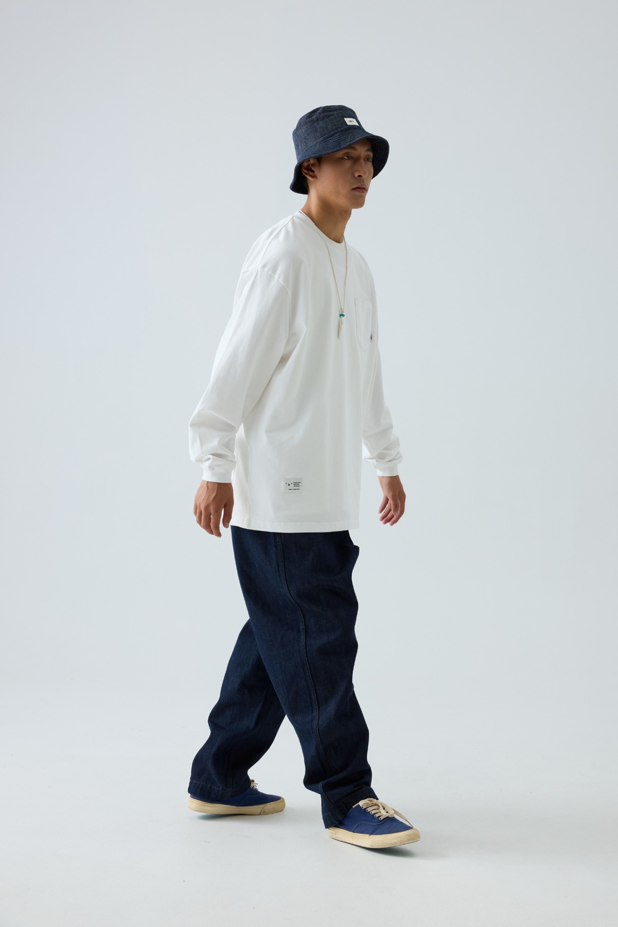 Men's Paisley Print Long Sleeve Tee - 310gsm Heavyweight Crewneck | Liberaturs