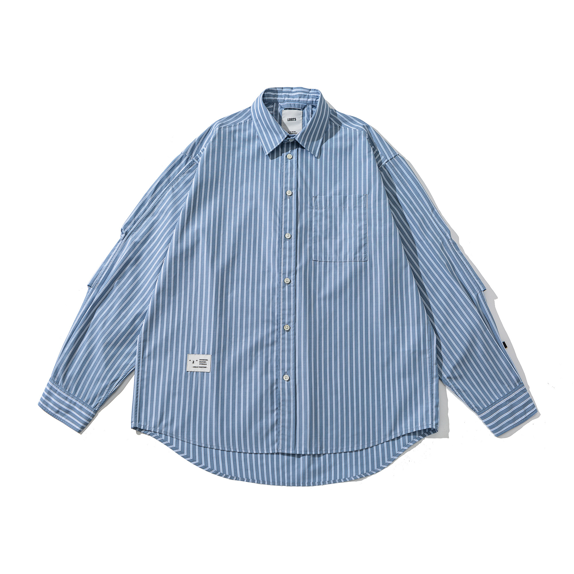 Men's Classic Pocket Shirt - Retro Military Oversized Stripe Shirt