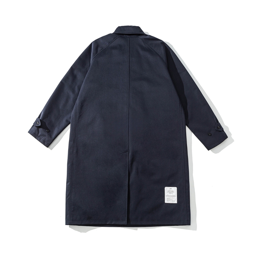 Men's Balmacaan Overcoat - Teflon-Coated Cotton Twill Rain Coat -Liberaturs