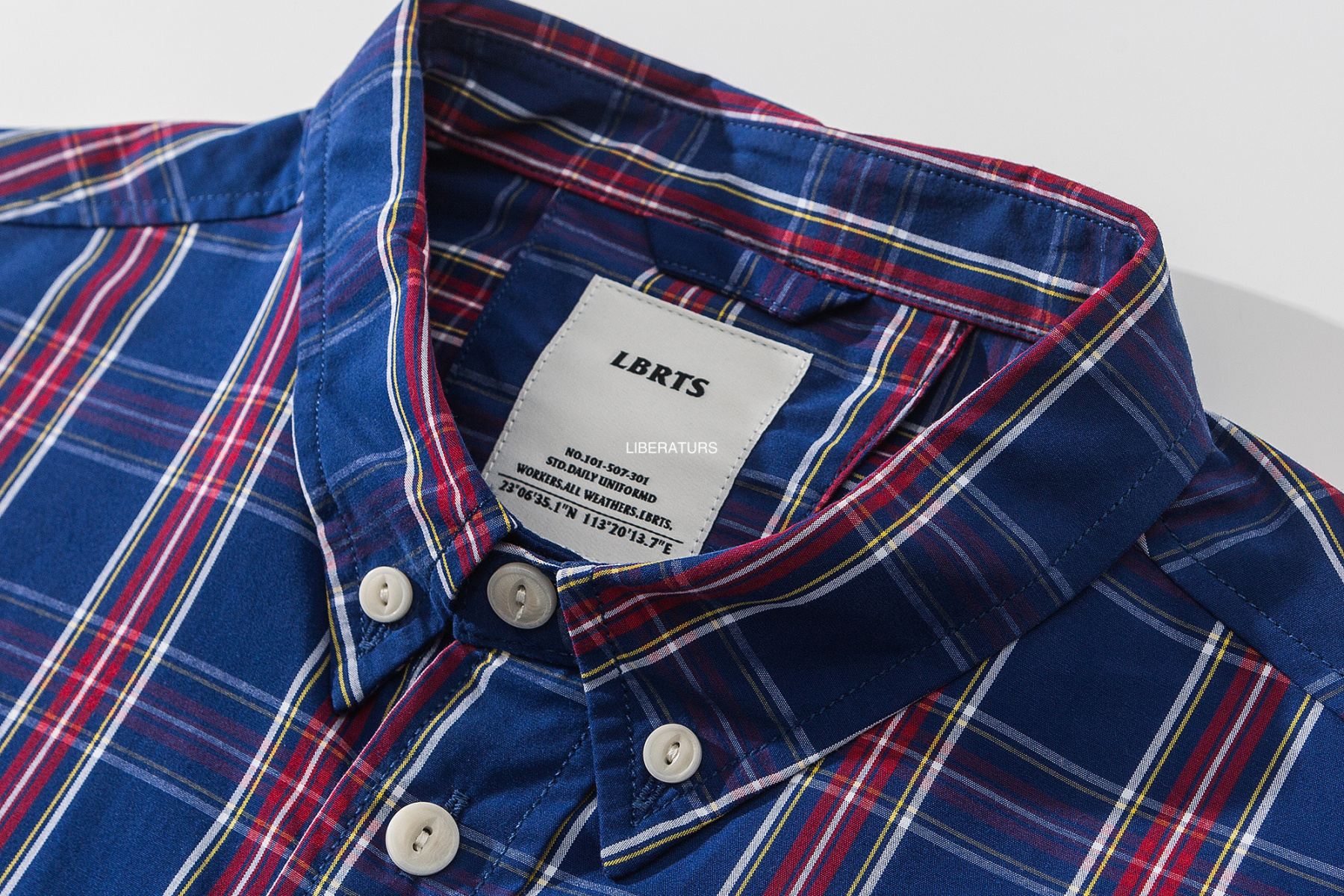 Men's Blue Checkered Long Sleeve Shirt - Casual Button Down Shirt-Liberaturs