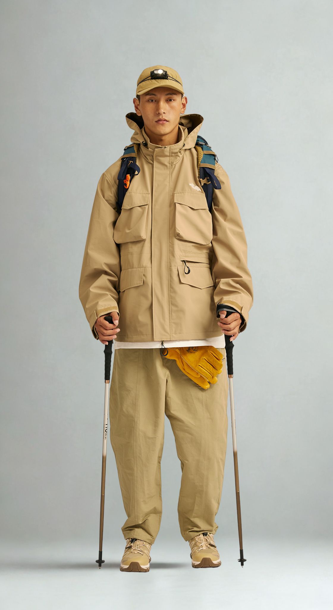 Men's Waterproof Anorak Jacket - Teflon Triple-Protection Shell for Outdoor Adventures