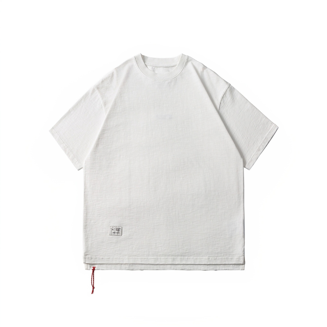 Men's Heavyweight Cotton T-Shirt - Embroidered Crewneck-Liberaturs