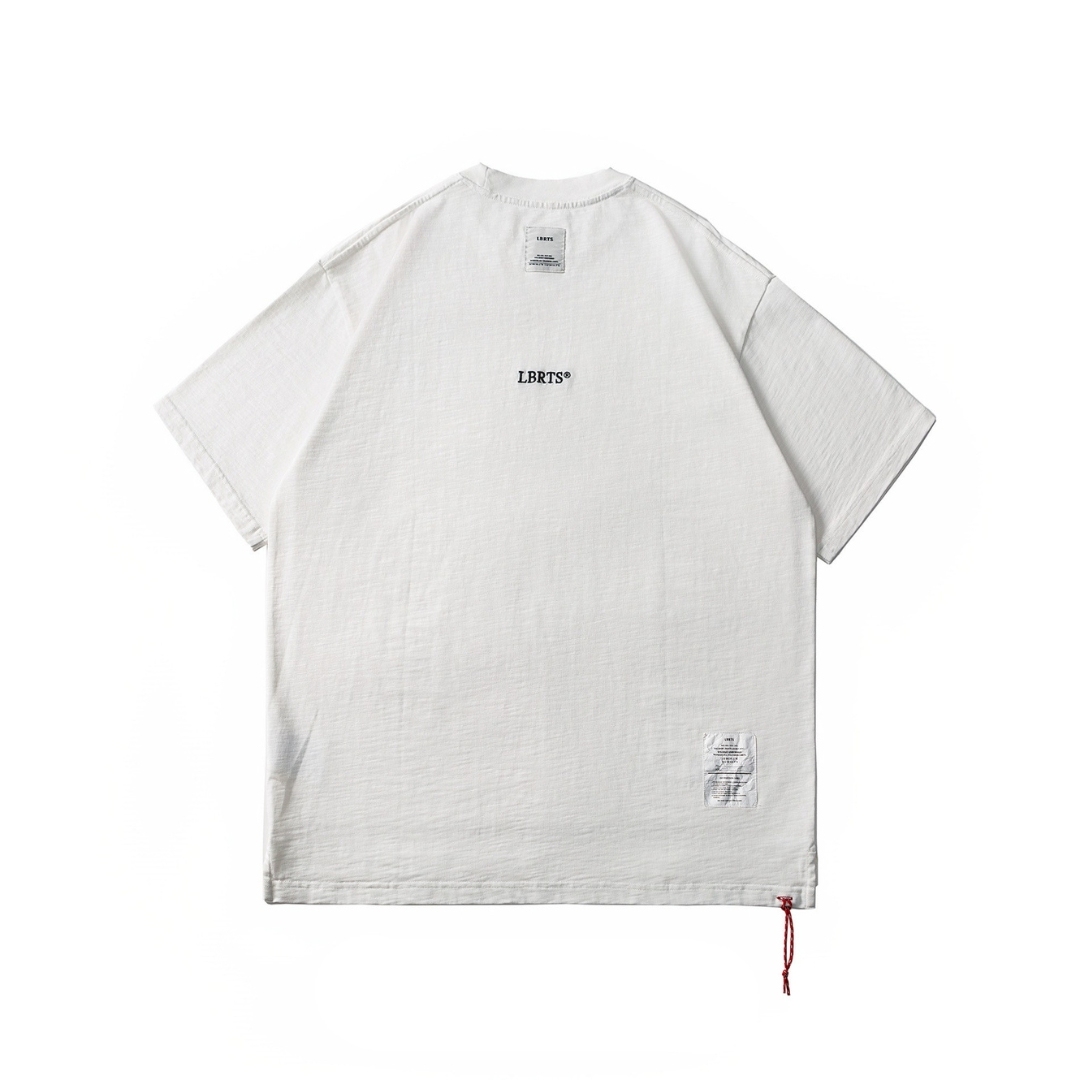 Men's Heavyweight Cotton T-Shirt - Embroidered Crewneck-Liberaturs