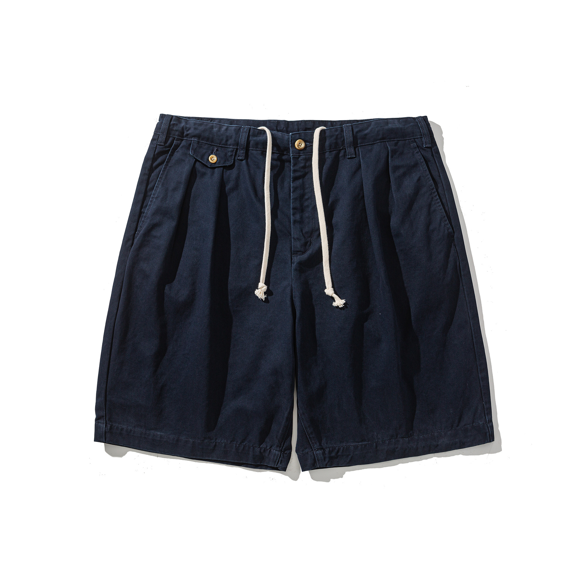 Men's Classic Double Pleated Chino Shorts - Relaxed Fit Casual Twill