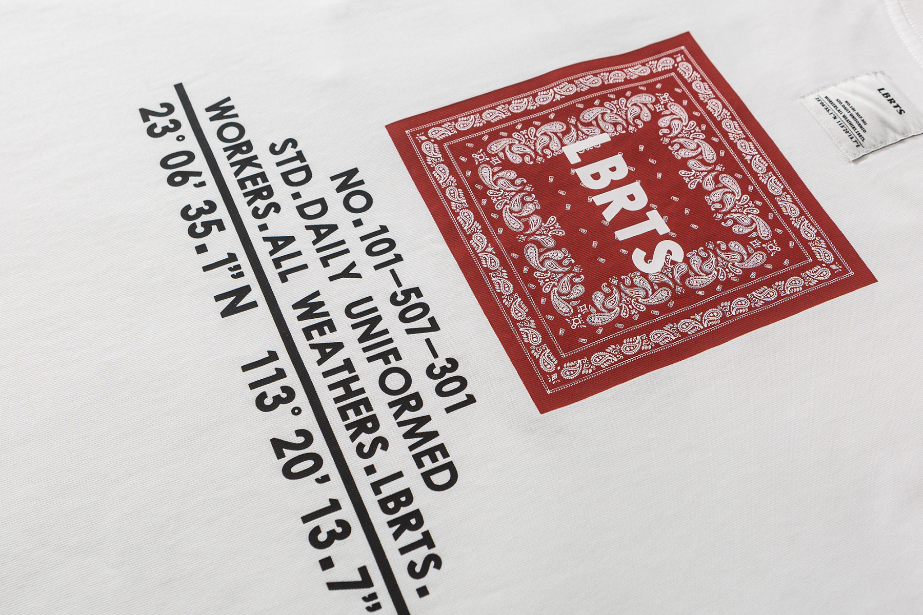 Men's Paisley Print Long Sleeve Tee - 310gsm Heavyweight Crewneck | Liberaturs