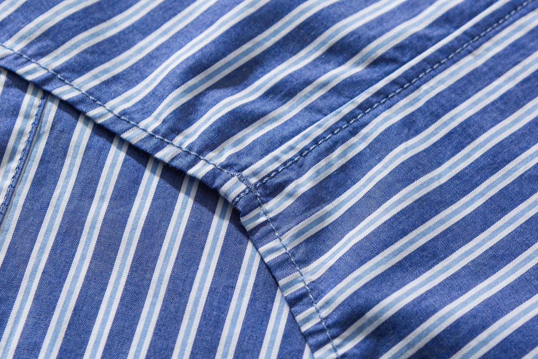 Men's Ocean Blue Stripe Short Sleeve Shirt - Relaxed Fit 