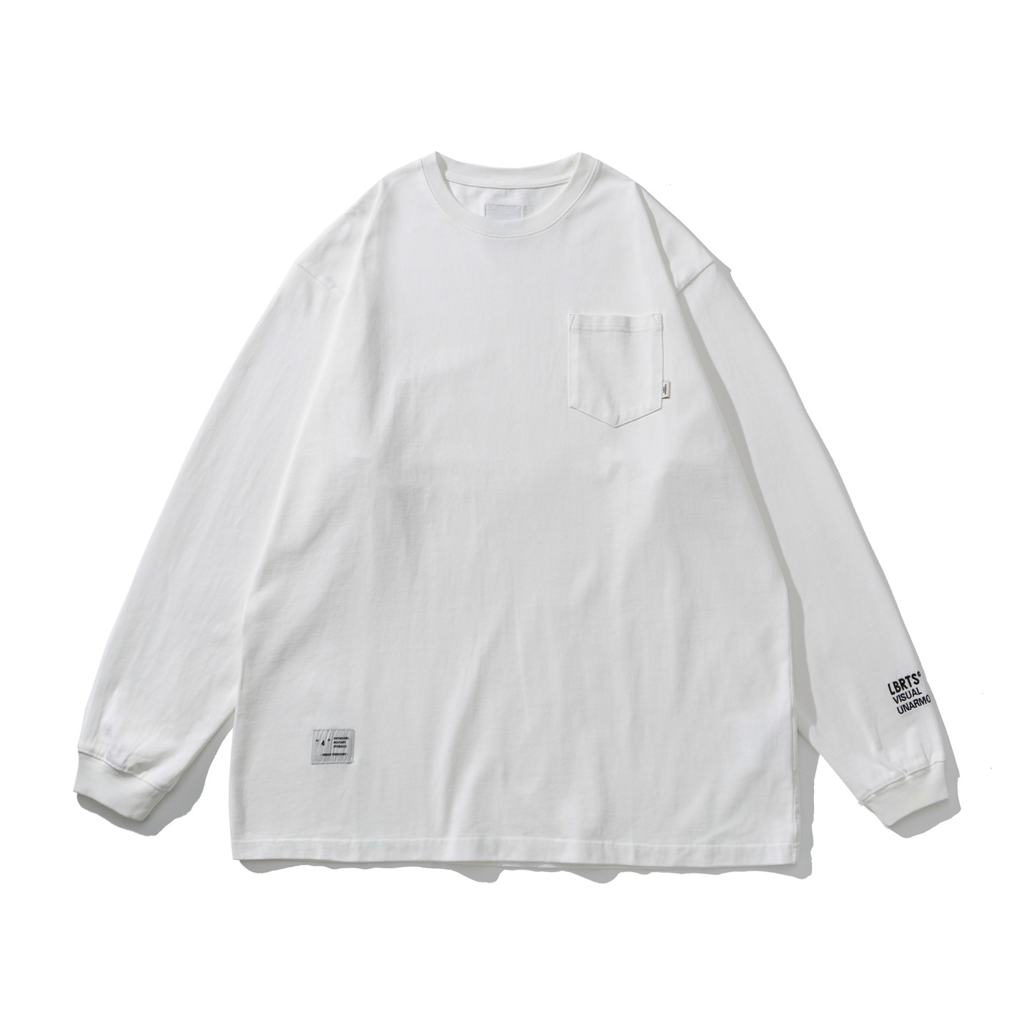 Men's Embroidered Pocket Long Sleeve Tee - 310gsm Heavyweight Crewneck | Liberaturs